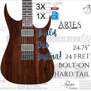 Aries 6 String 24.75" 24 Fret Bolt-on Hard Tail