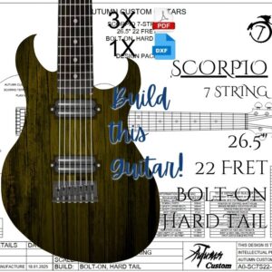 Scorpio 7 String 26.5" 22 Fret Bolt-on Hard Tail