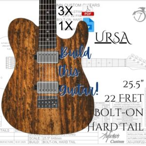 Ursa 6 String 25.5" 22 Fret Bolt-on Hard Tail