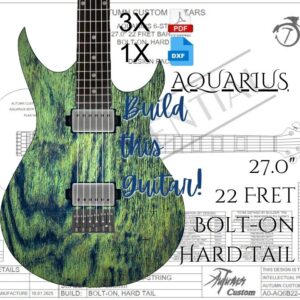 Aquarius 6 String 27.0" 22 Fret Baritone Bolt-on Hard Tail